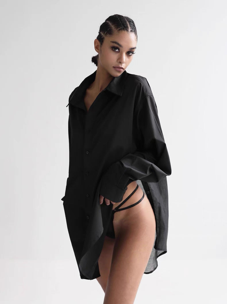 Oversized Sheer Long Sleeve Shirt
