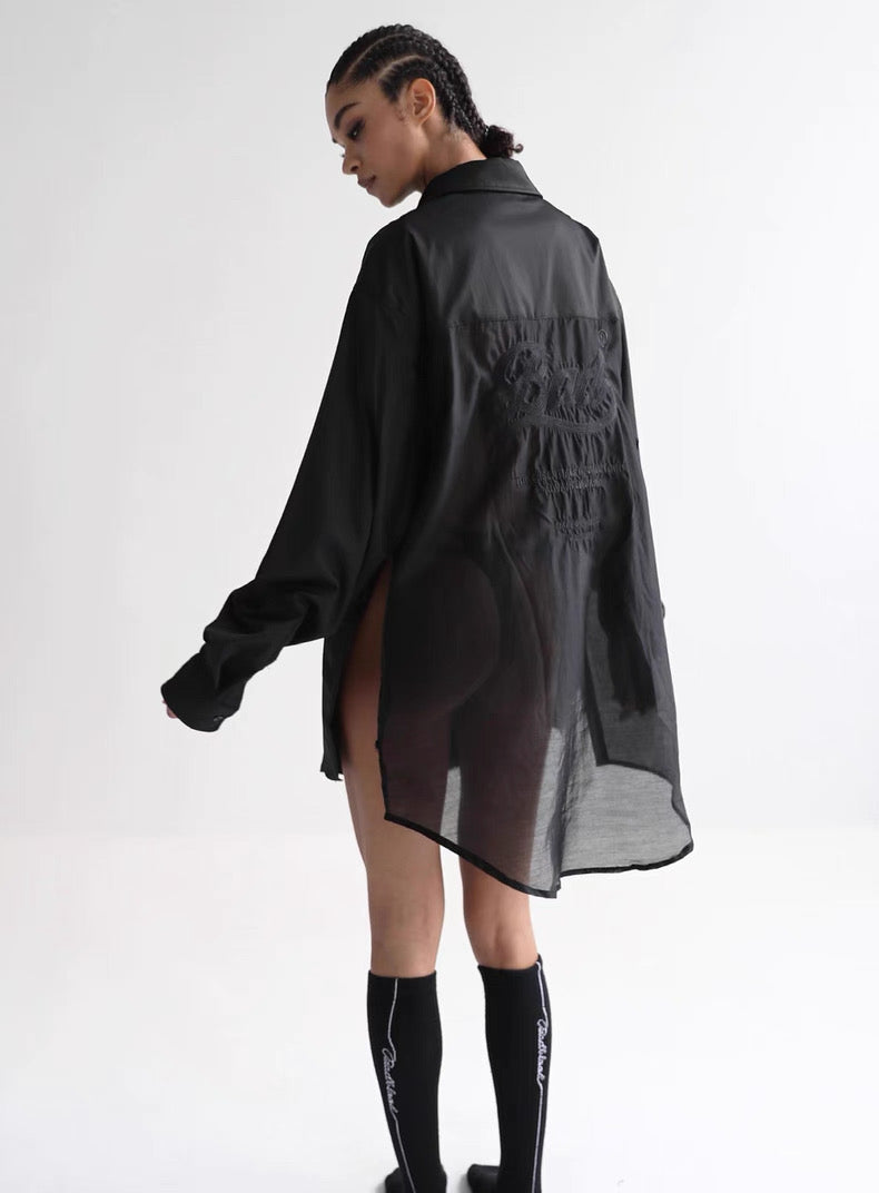 Oversized Sheer Long Sleeve Shirt