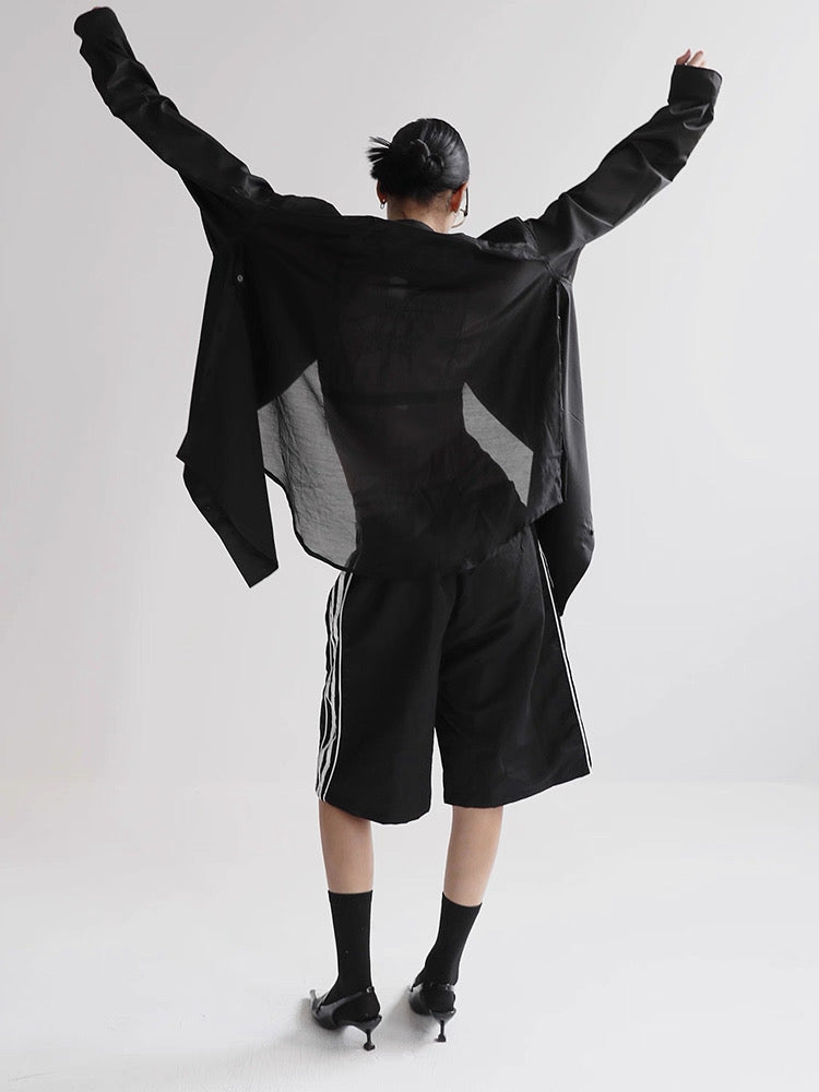 Oversized Sheer Long Sleeve Shirt