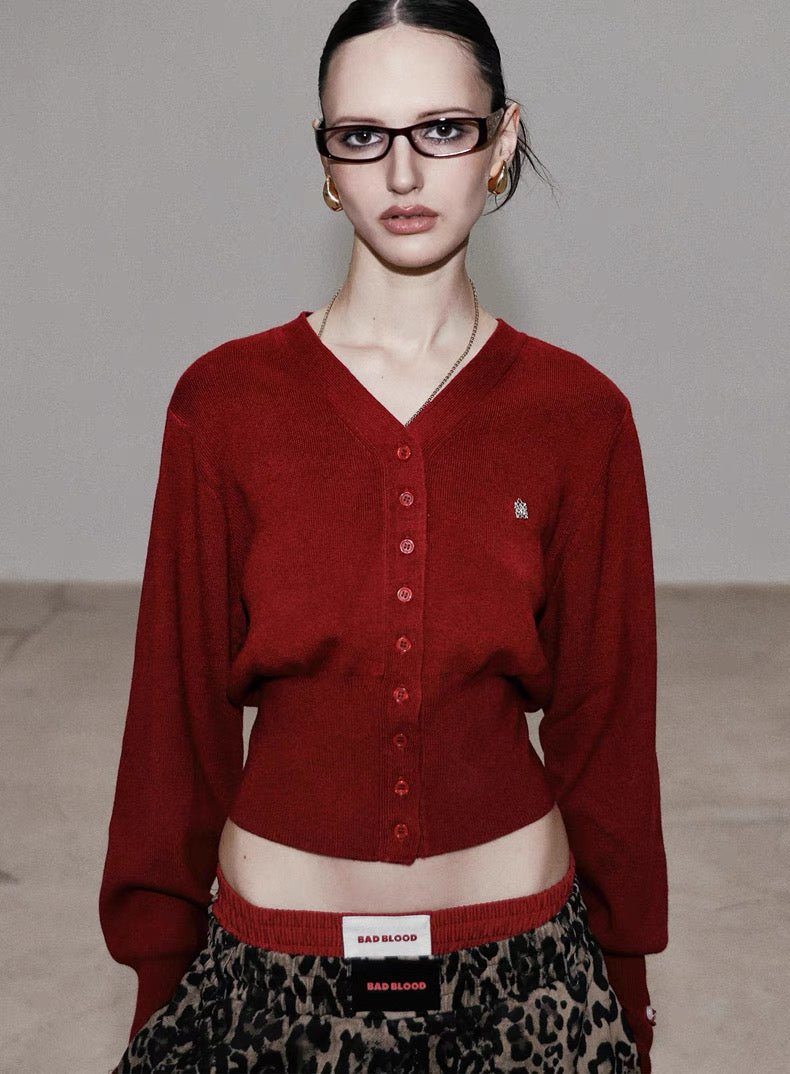 Wool Blend Cropped Cardigan