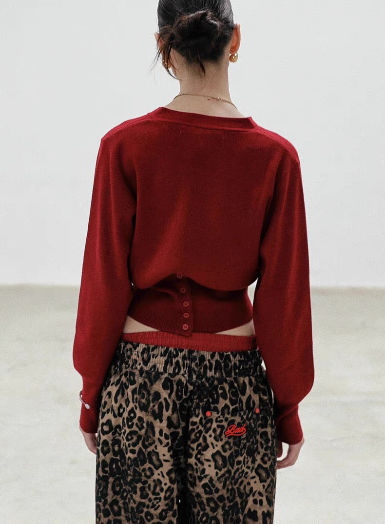 Wool Blend Cropped Cardigan