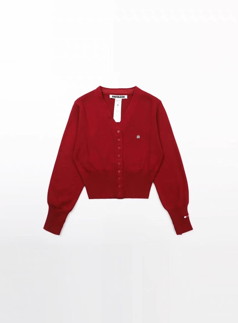 Wool Blend Cropped Cardigan