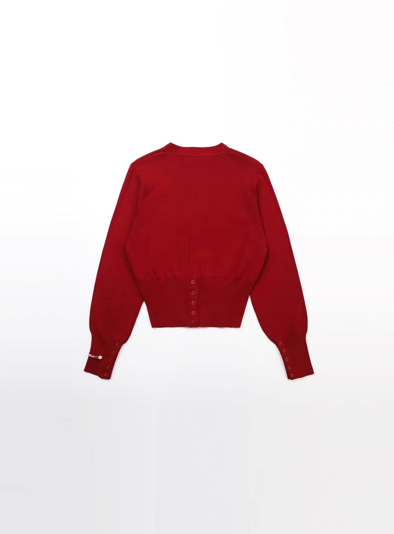 Wool Blend Cropped Cardigan