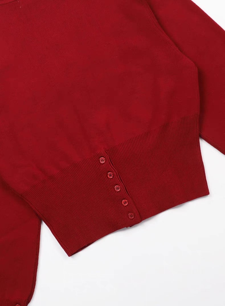 Wool Blend Cropped Cardigan