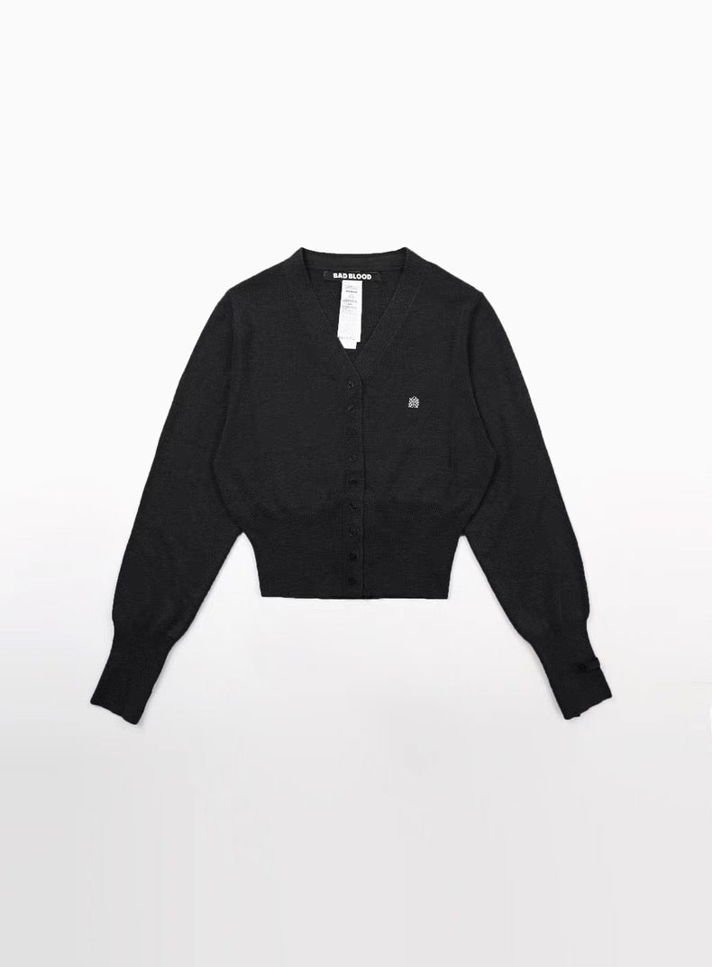 Wool Blend Cropped Cardigan