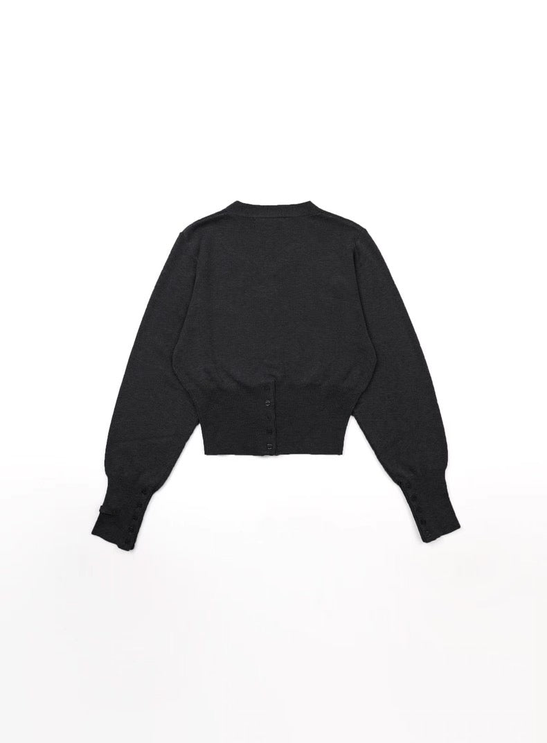 Wool Blend Cropped Cardigan