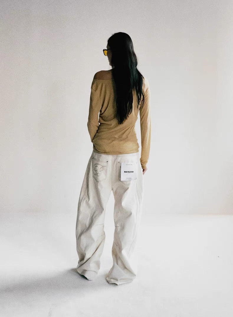 Classic White Wide Leg Denim