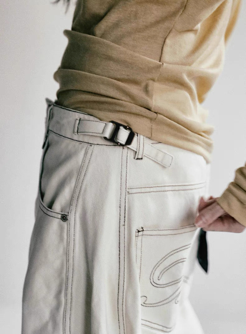 Classic White Wide Leg Denim