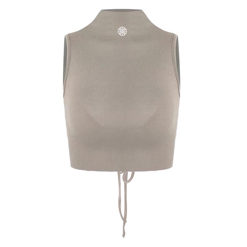 Built-In Pad Backless Cropped Top