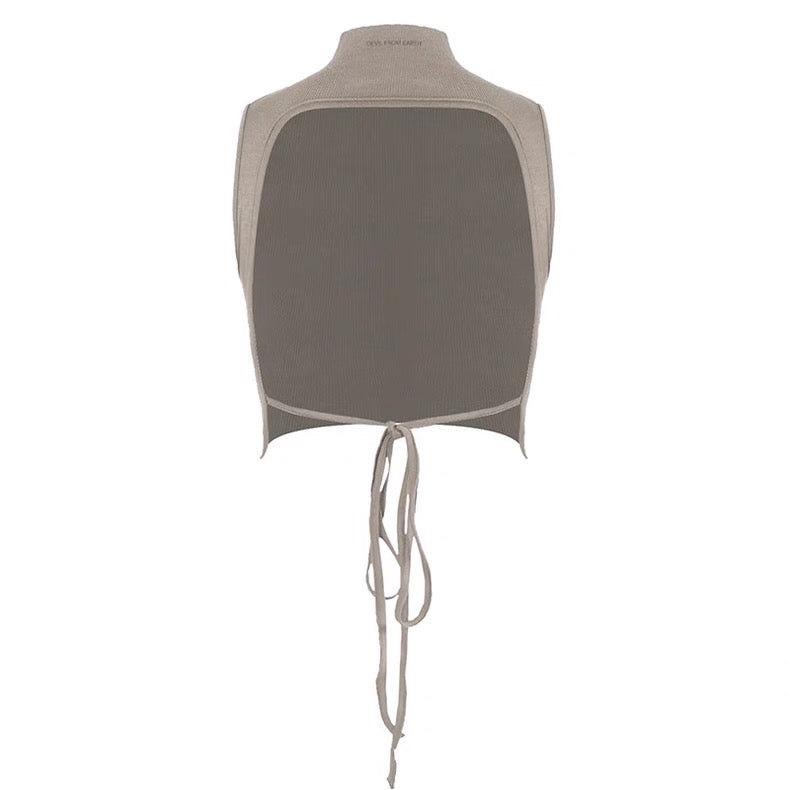 Built-In Pad Backless Cropped Top