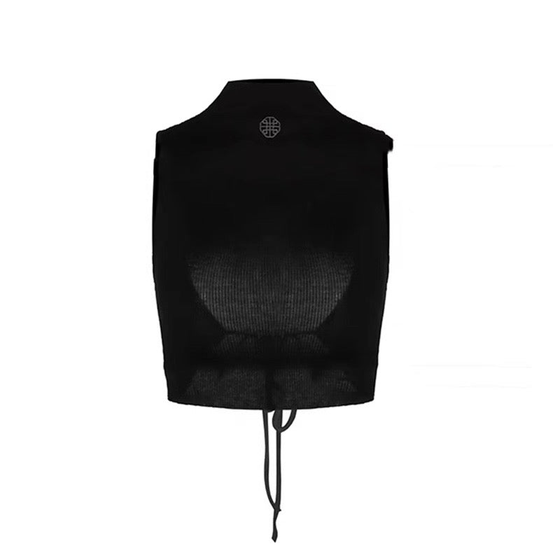 Built-In Pad Backless Cropped Top