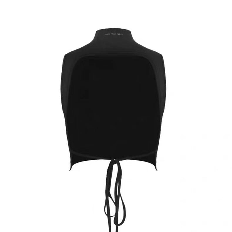 Built-In Pad Backless Cropped Top